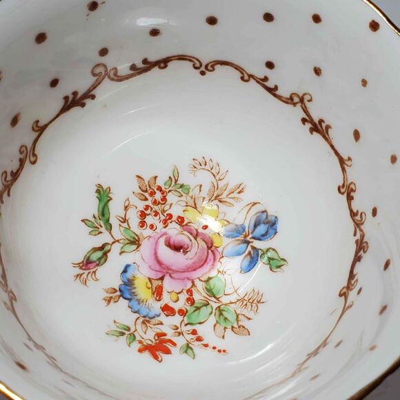 Salisbury Teacup and Saucer Polka Dots Floral Vintage - Picture 2 of 9